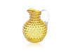 Vase - Amber Hobnail Large with Shiny Gold Handle - Jug 2L