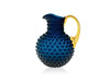 Vase - Amber Hobnail Large with Shiny Gold Handle - Jug 2L