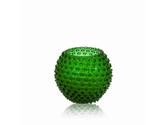 Vase - Dark Green Green Hobnail Fishbowl