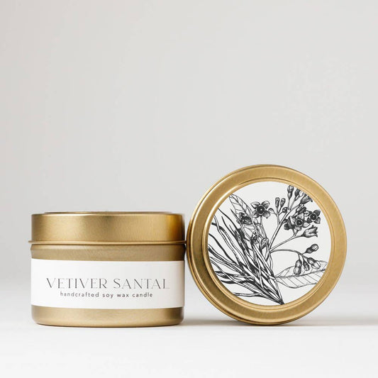 Vetiver Santal : Tin Soy Candle