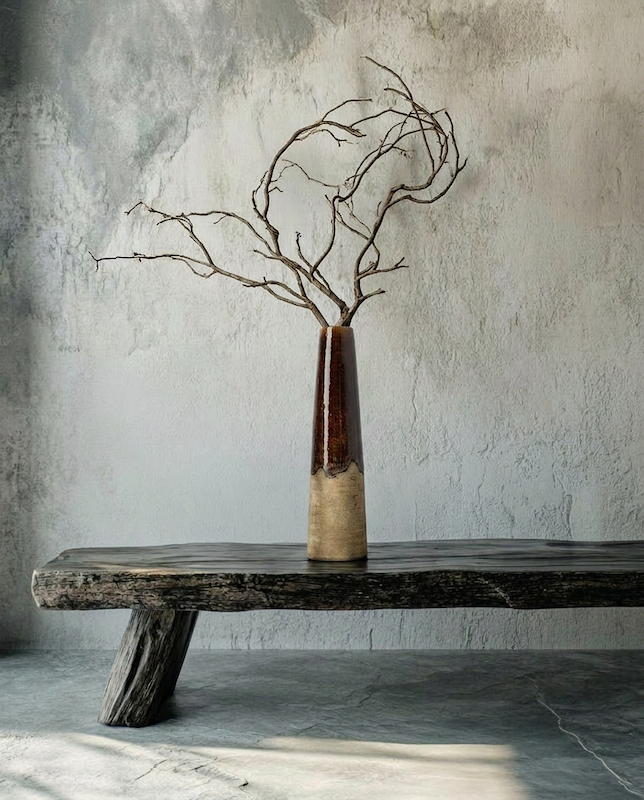 The Amber Cone Vase - Concrete Brown - L