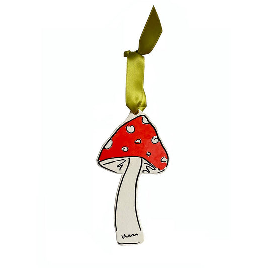 Toadstool Decoration / Ornament / Gift Tag: Red