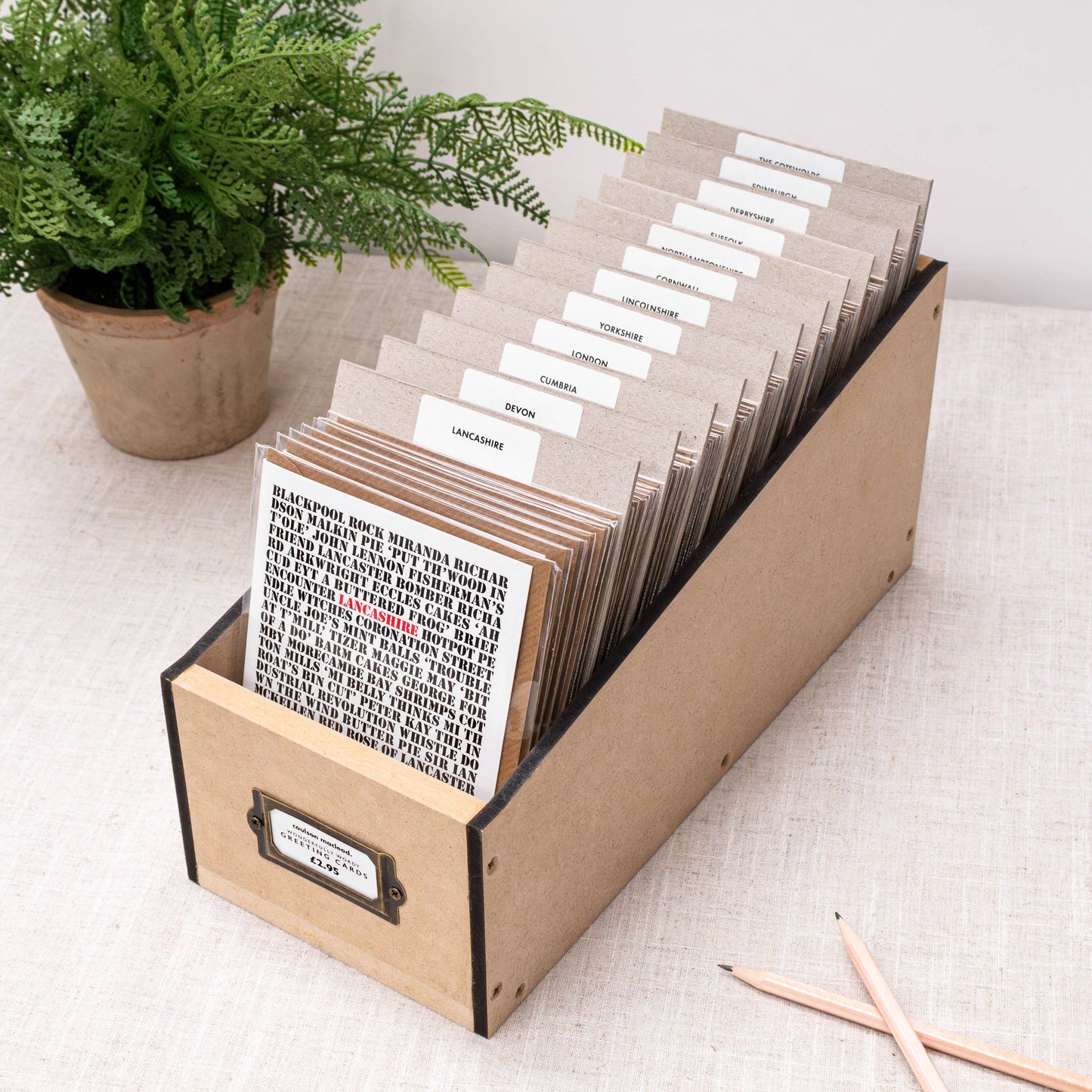Empty Wooden Greeting Card Display Box Point Of Sale: Rectangular (10.9 x 15.5cm)