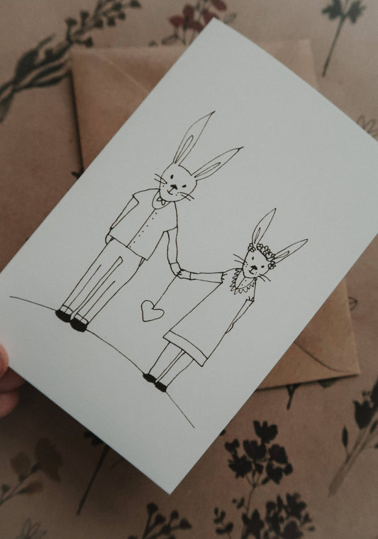 Bunnies Couple / folded card