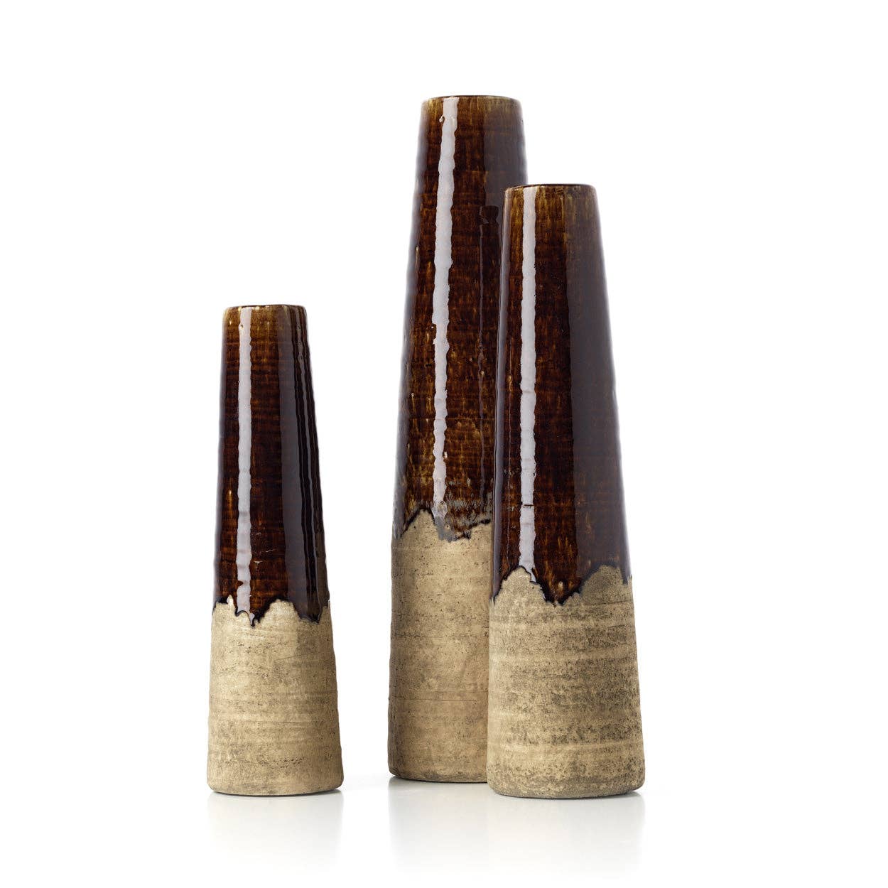 The Amber Cone Vase - Concrete Brown - S