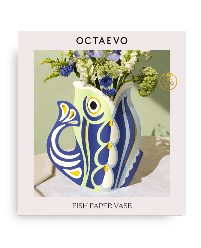 Fish Paper Vase: Red