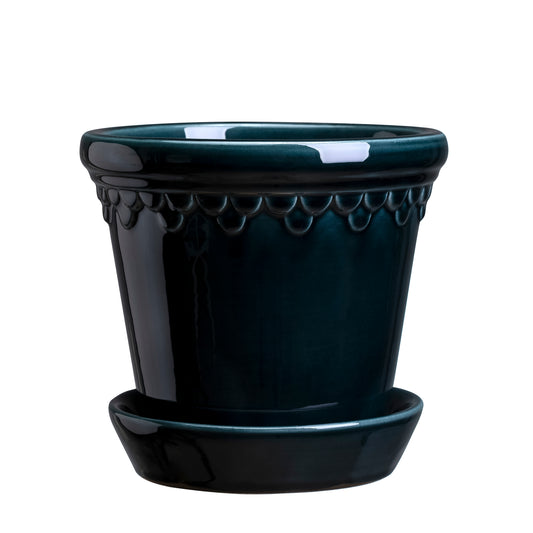 Copenhagen - teal glazed pot - 25cm