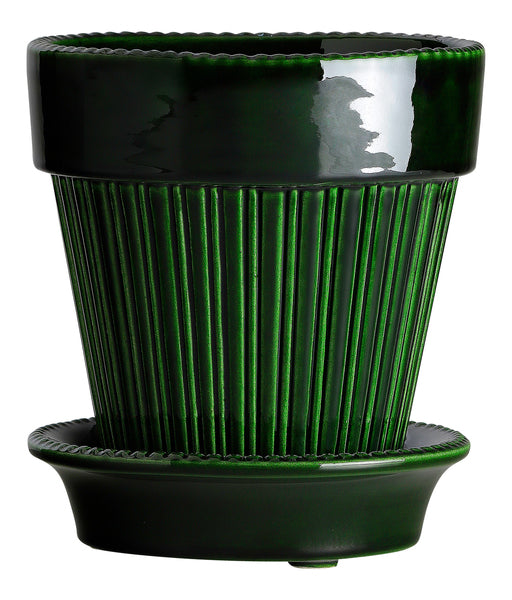 Glazed Simona pot - emerald Green - 16cm