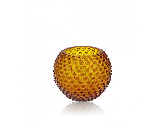 Vase - Amber Hobnail Fishbowl